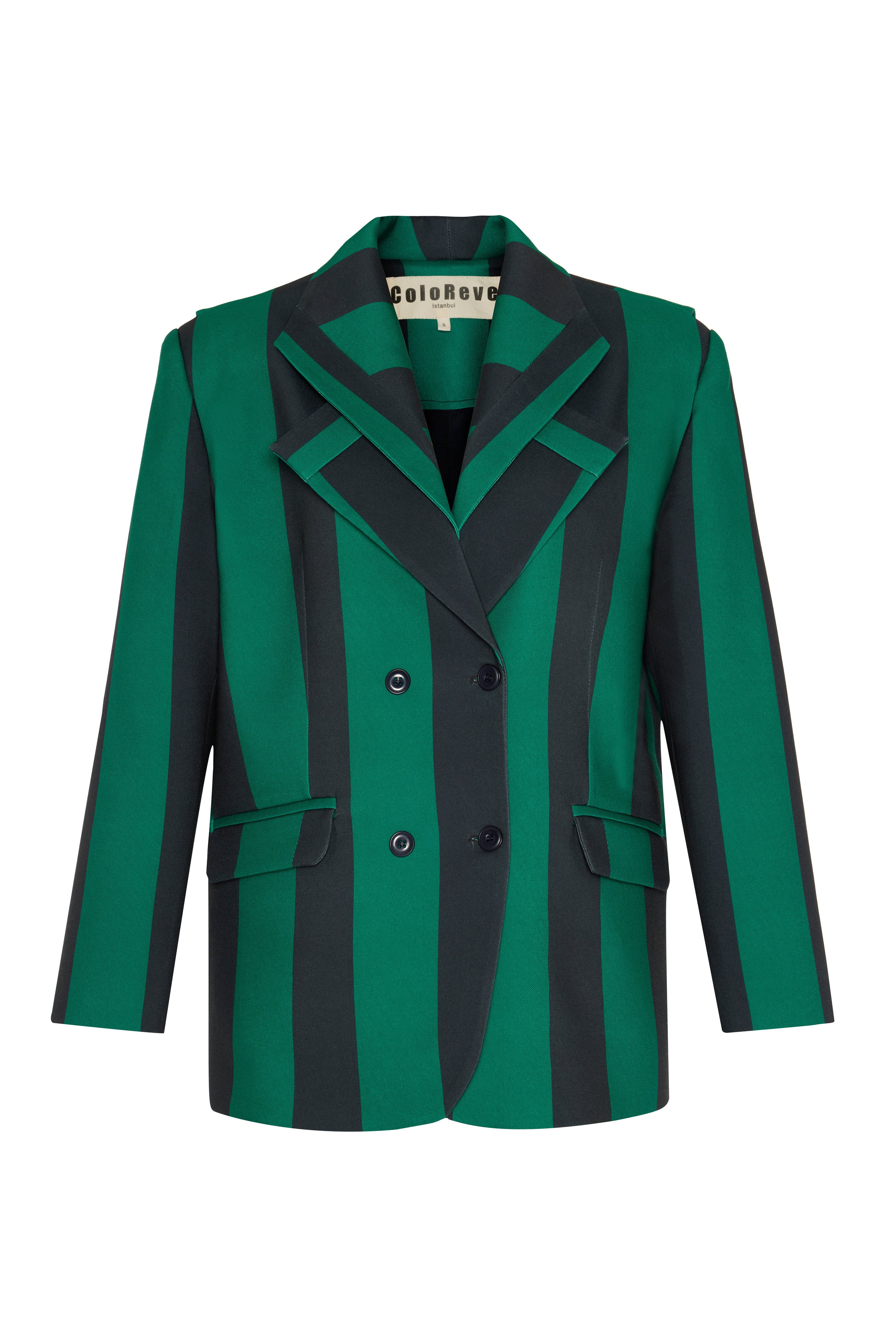 Green Striped Blazer