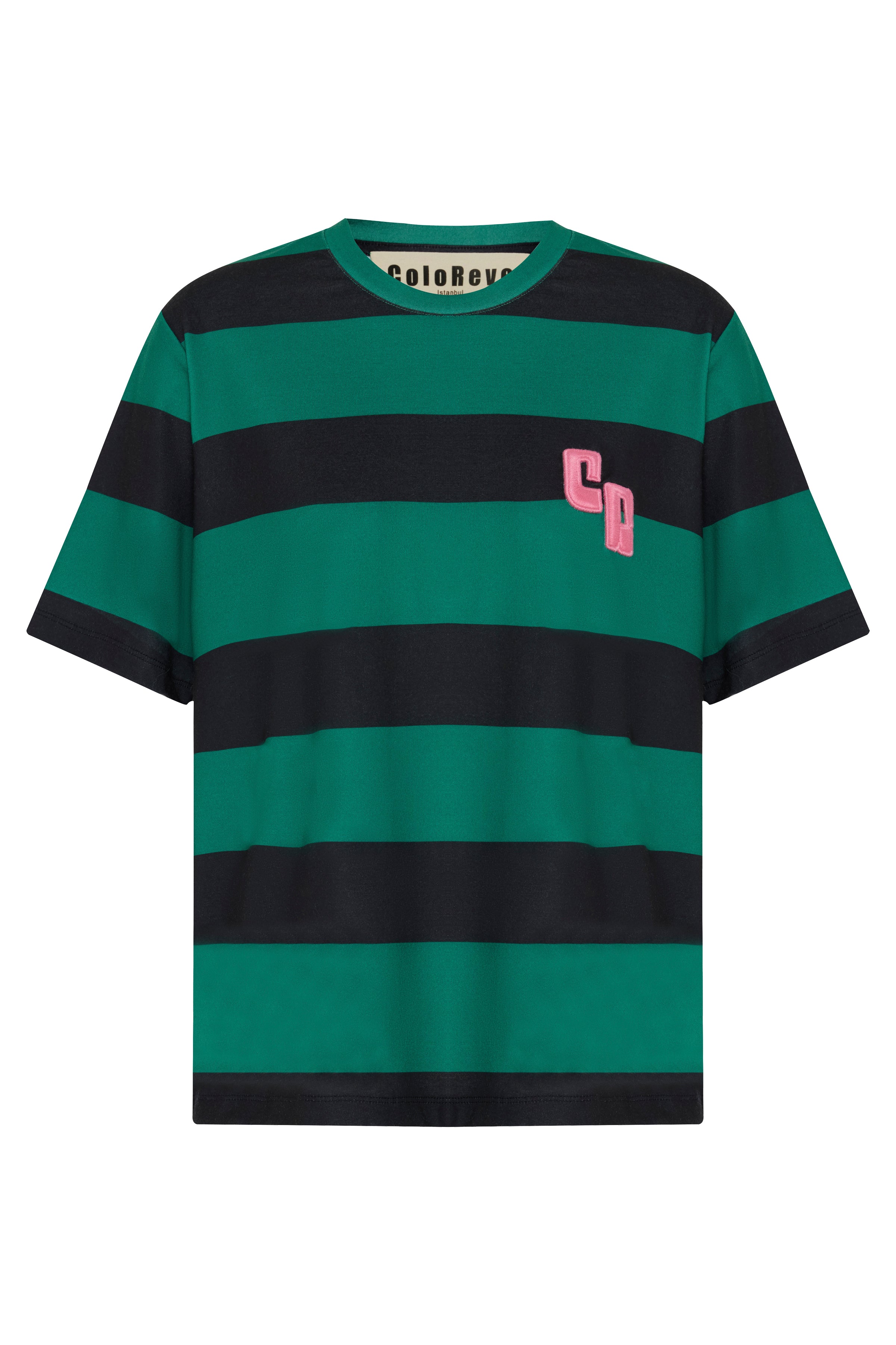 Logo T-Shirt Green Striped