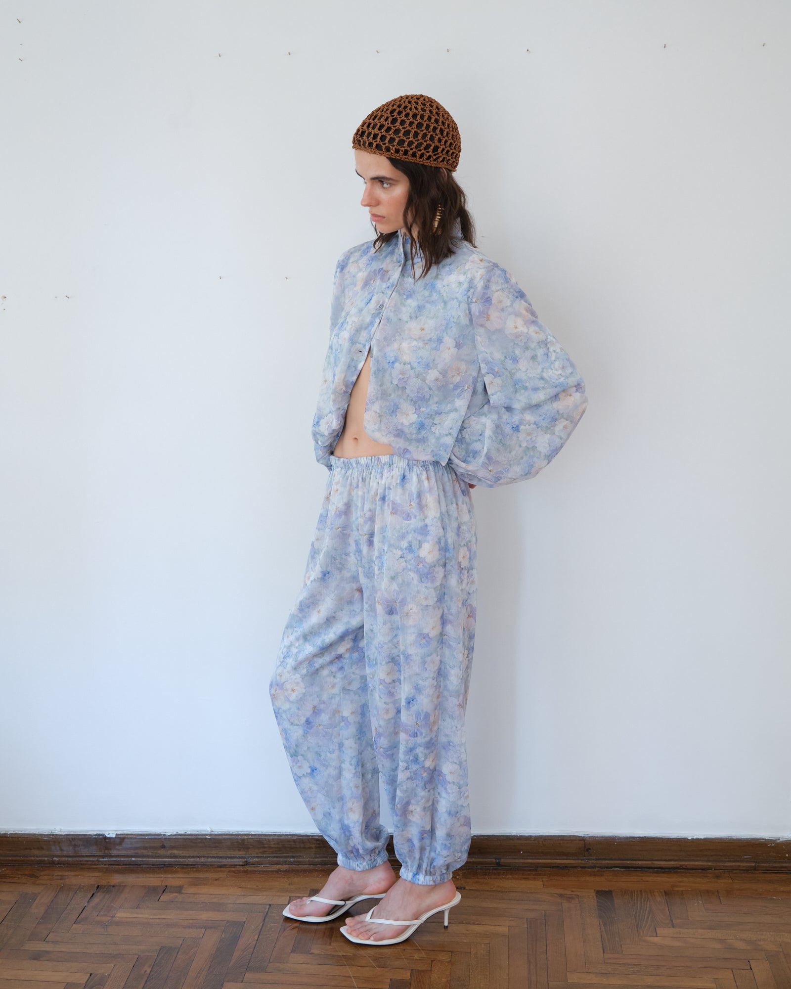 Fluid Pants Blue Floral