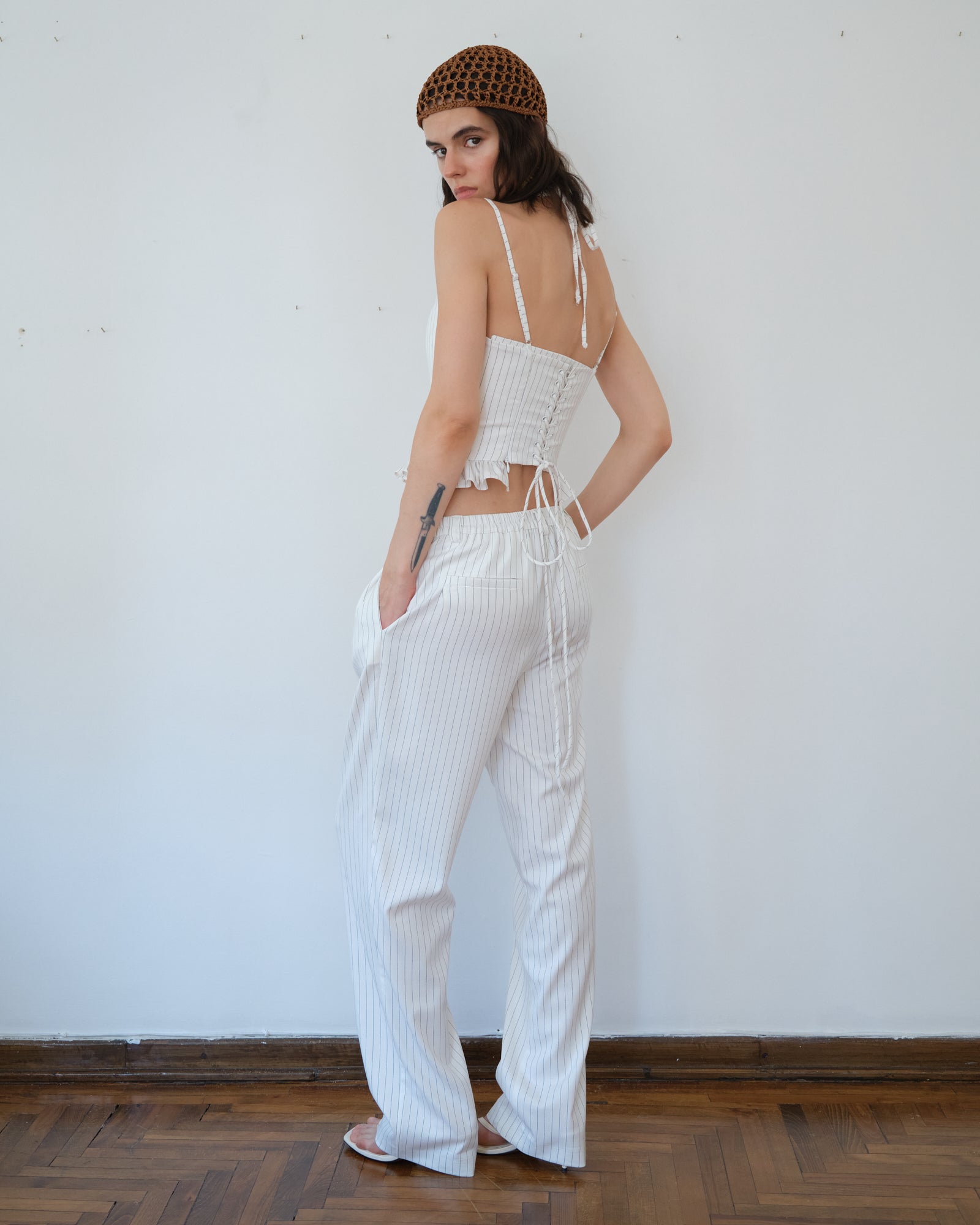 Lady Corset White Striped