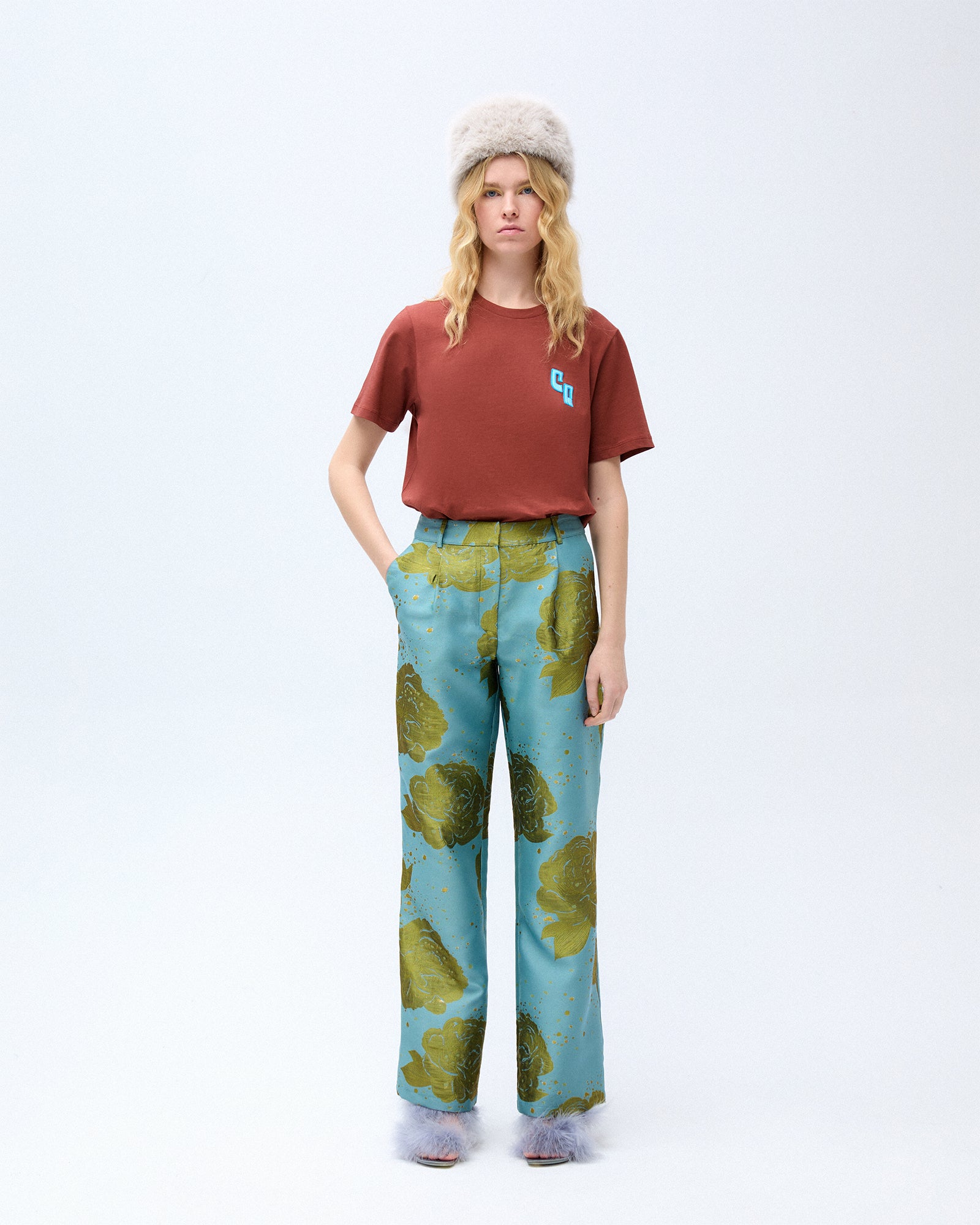 Blue Floral Pants