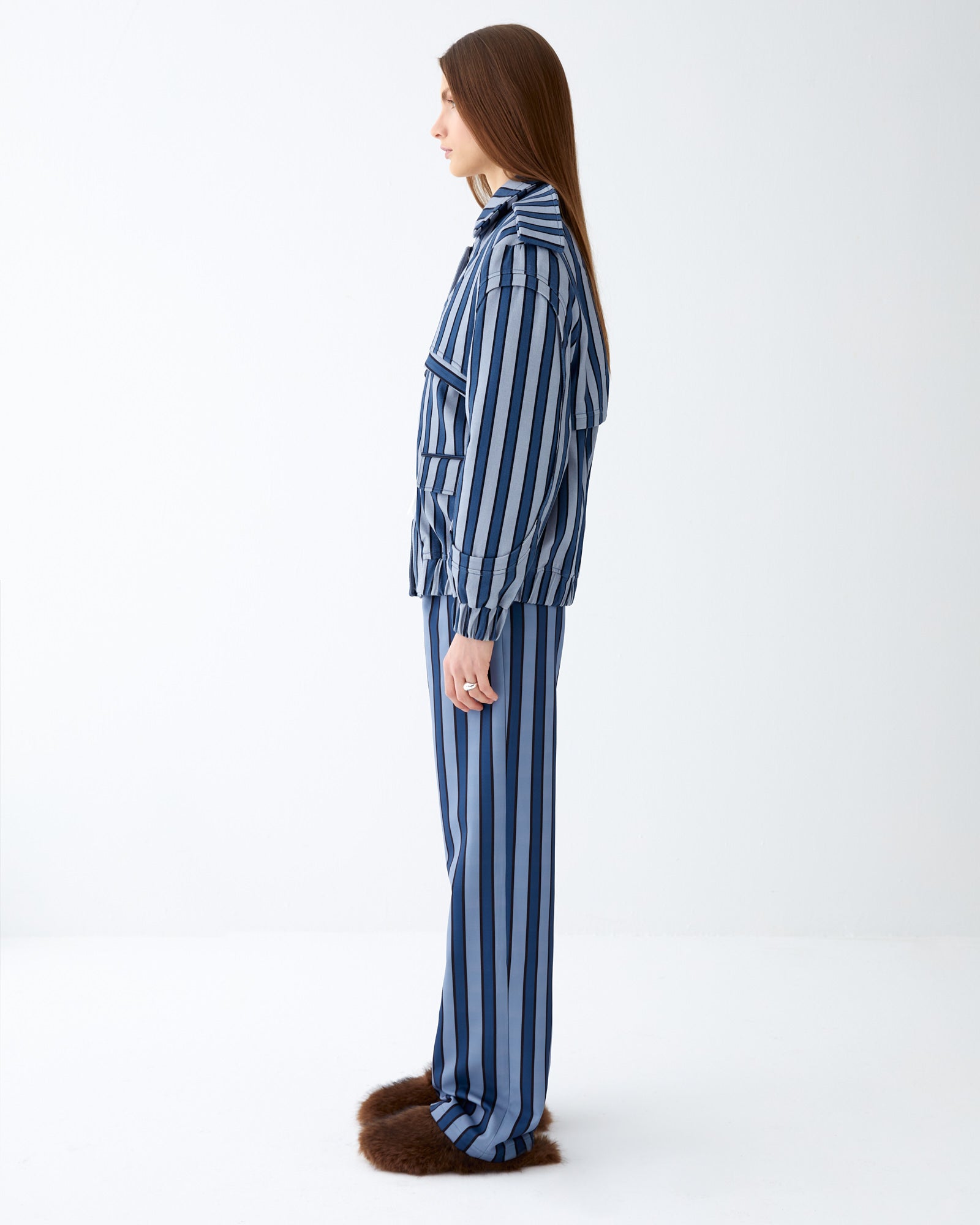 Striped Cave Biker Jacket