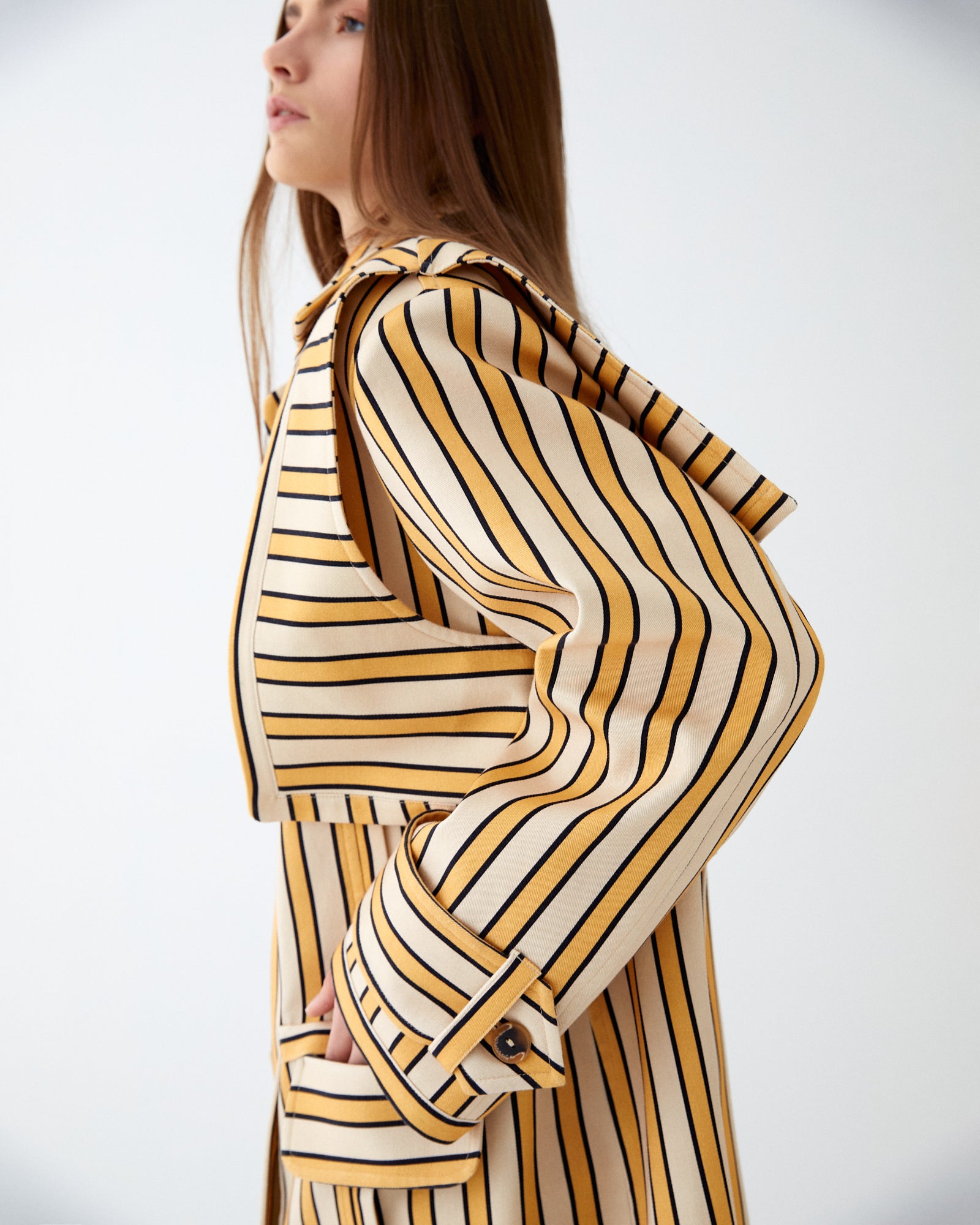 Striped Trench Coat