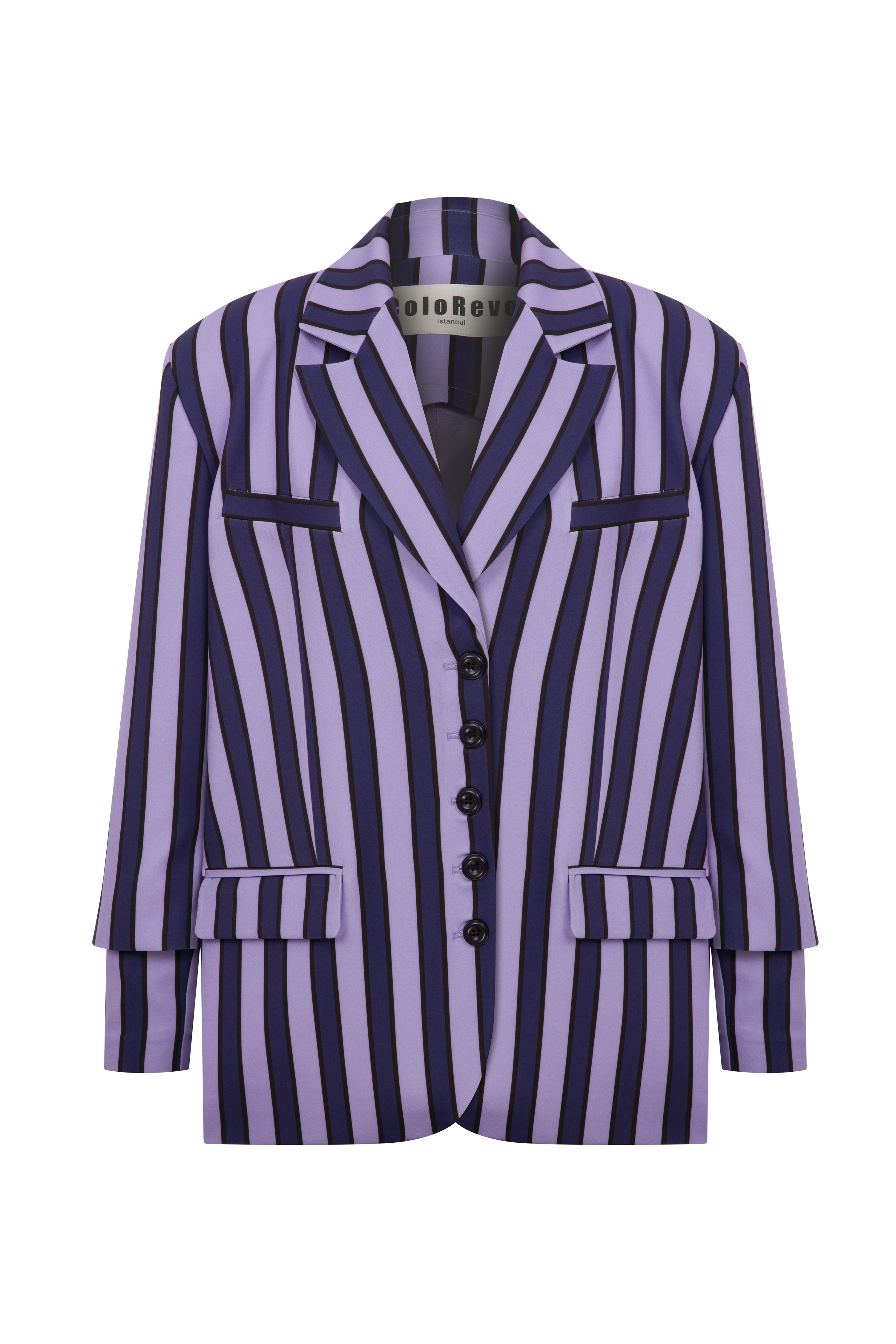 Purple Striped It Blazer