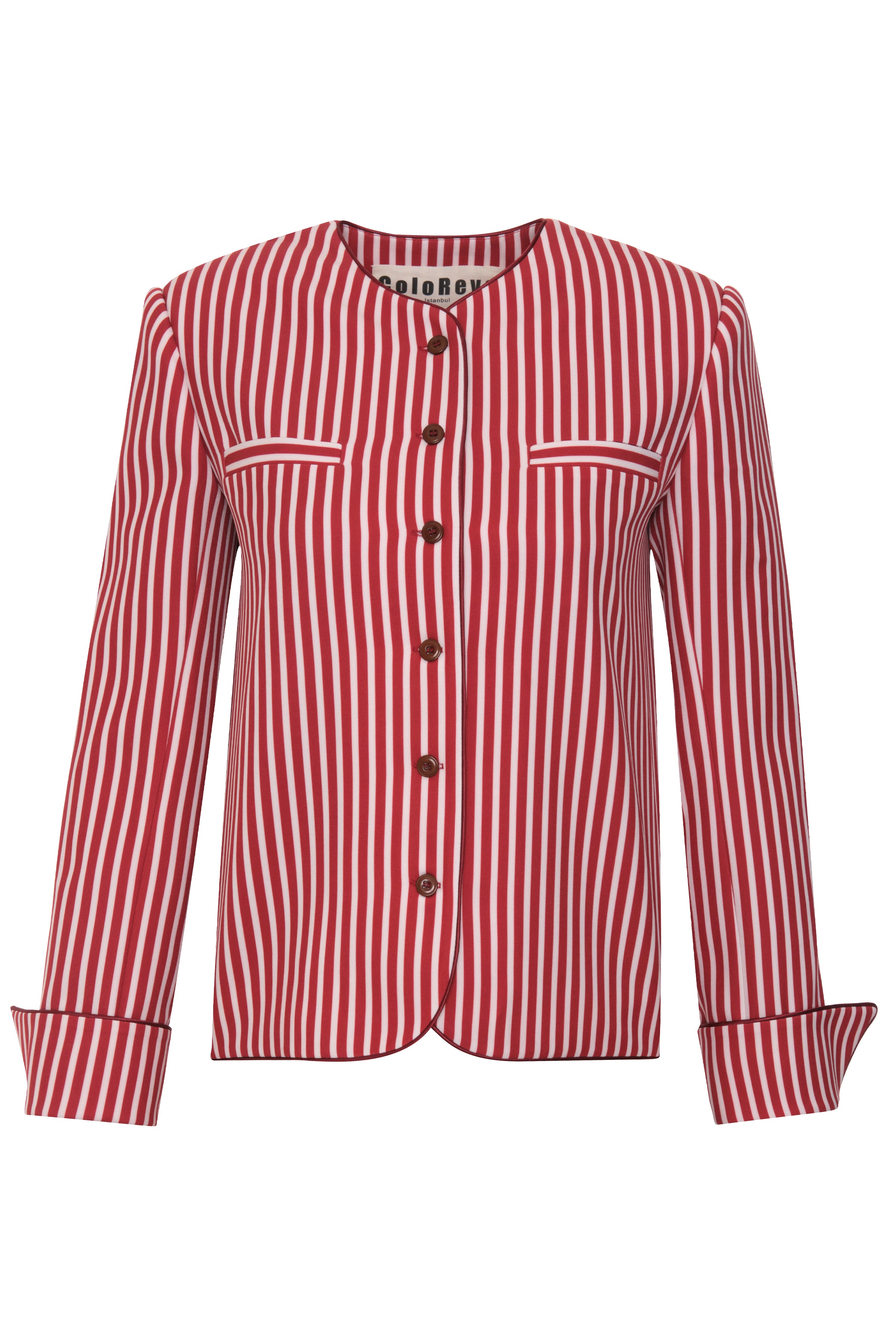 Striped Mini Blazer Red